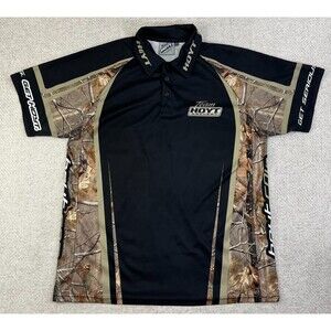 Team Hoyt Shirt Jersey Polo Men Large Shooting Archery Bow Realtree Camo Hunting